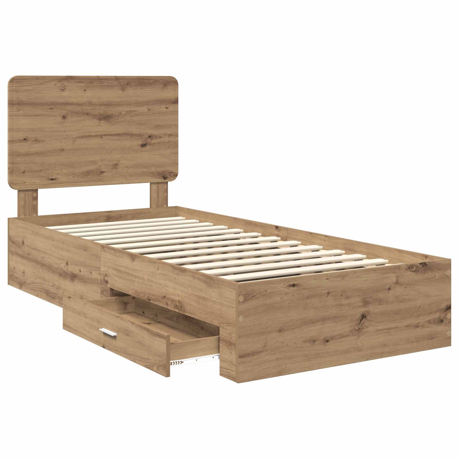 Bettrahmen mit Kopfteil Artisan-Eiche 90 x 190 cm Holzwerkstoff