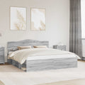 Bettrahmen Graues Sonoma 200 x 200 cm Massives Kiefernholz