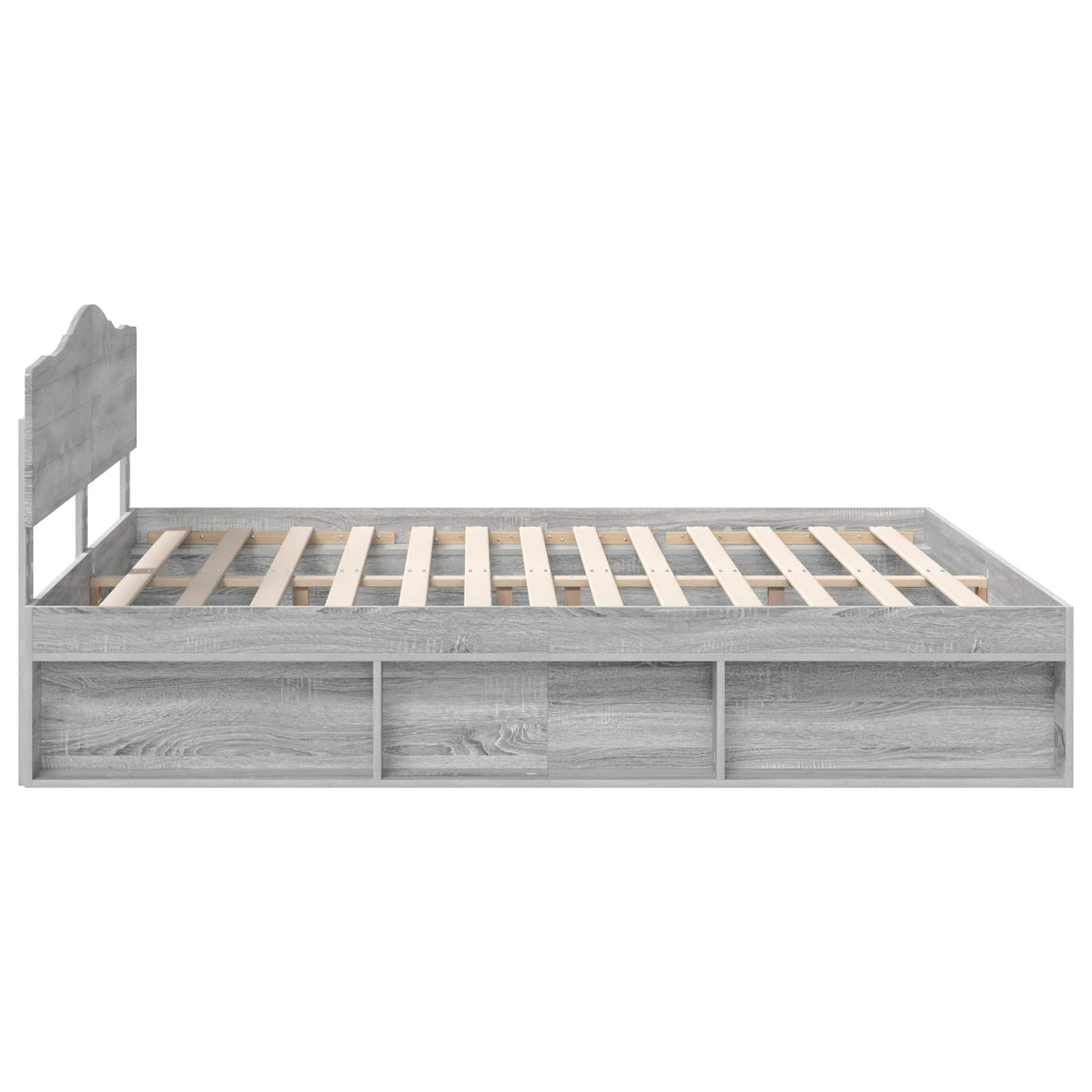 Bettrahmen Graues Sonoma 200 x 200 cm Massives Kiefernholz