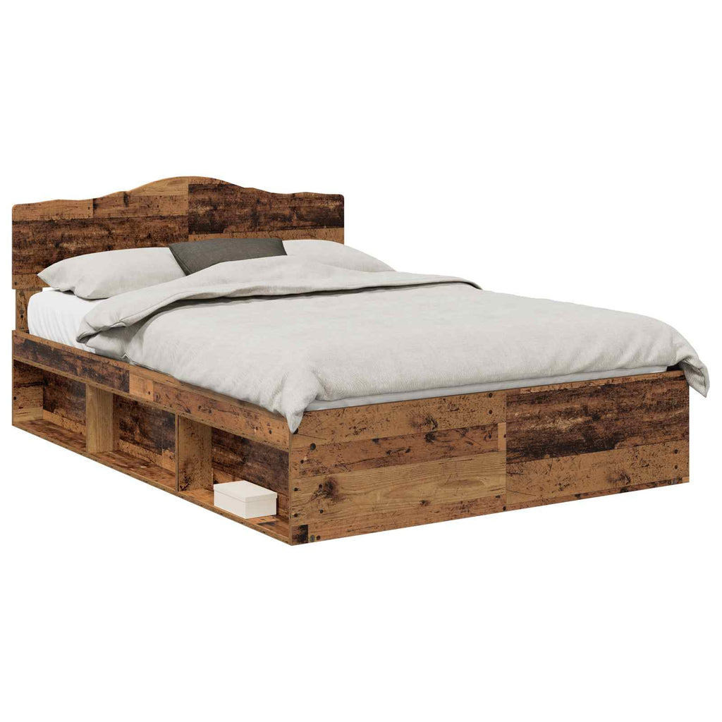 Bettrahmen Altholz 160 x 200 cm Massives Kiefernholz