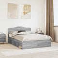Bettrahmen Graues Sonoma 150 x 200 cm Massives Kiefernholz