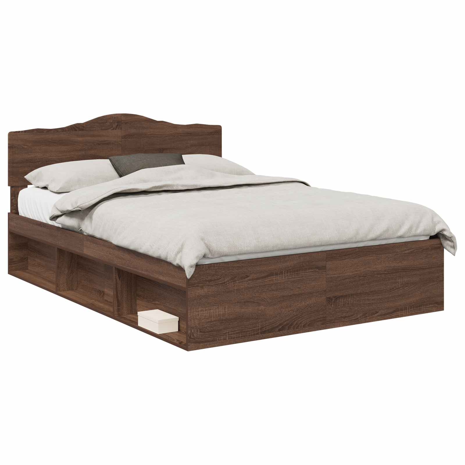 Bettrahmen Braun Eichen-Optik 140 x 200 cm Massives Kiefernholz