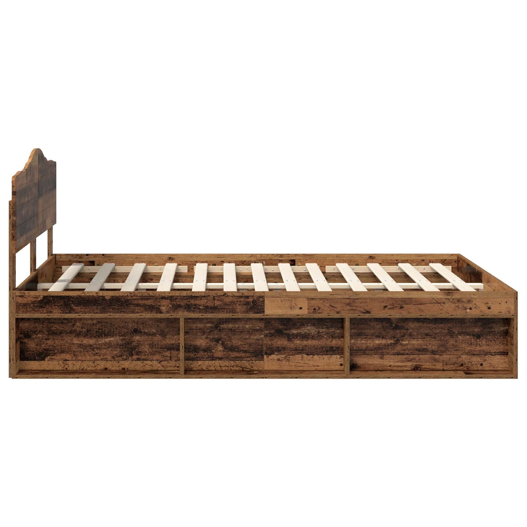 Bettrahmen Altholz 140 x 190 cm Massives Kiefernholz