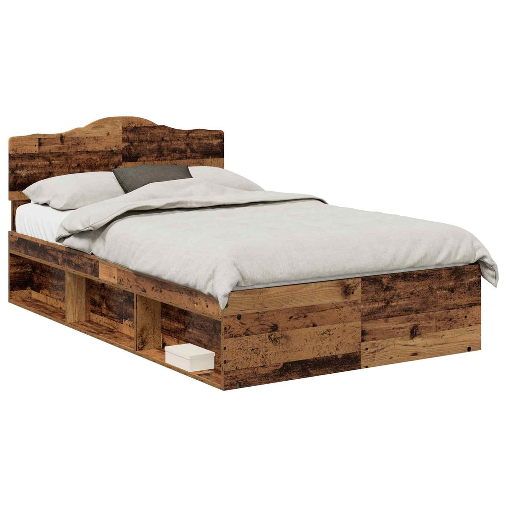 Bettrahmen Altholz 135 x 190 cm Massives Kiefernholz