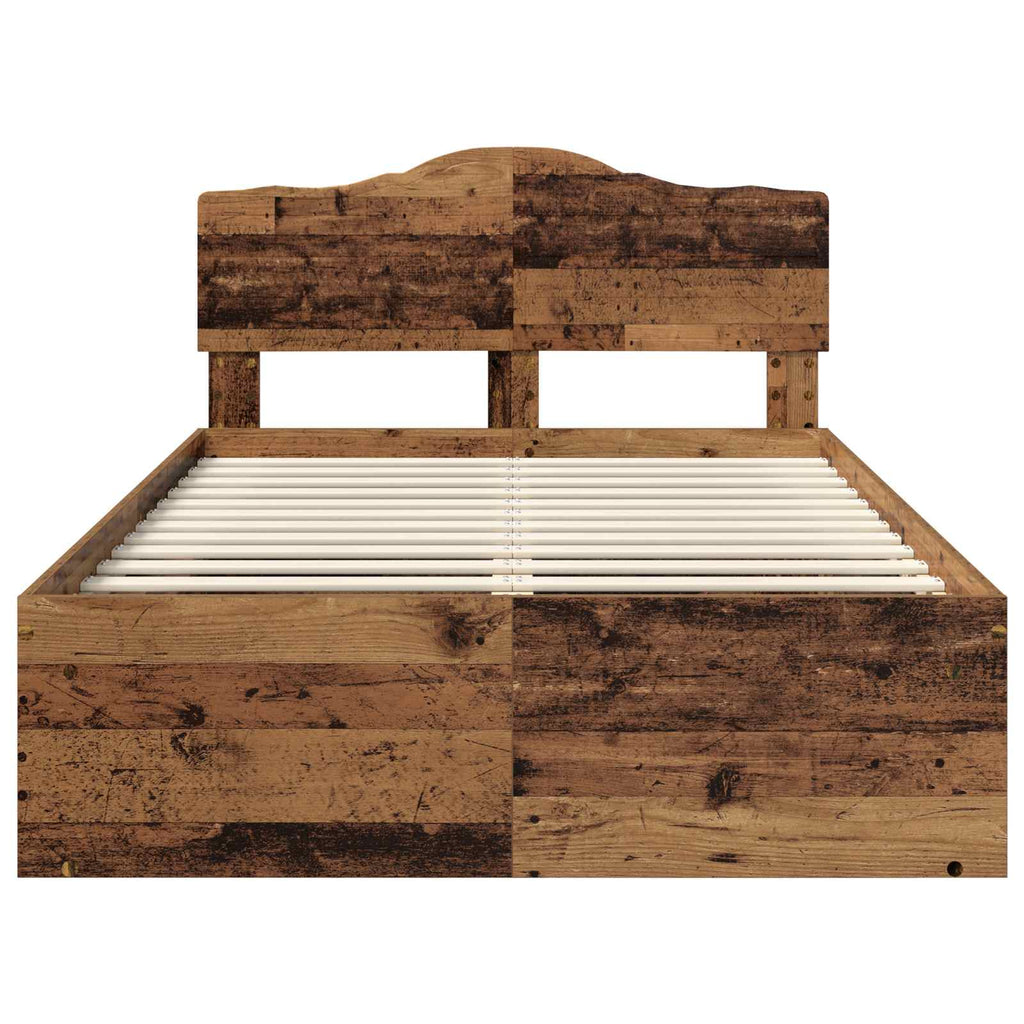 Bettrahmen Altholz 135 x 190 cm Massives Kiefernholz
