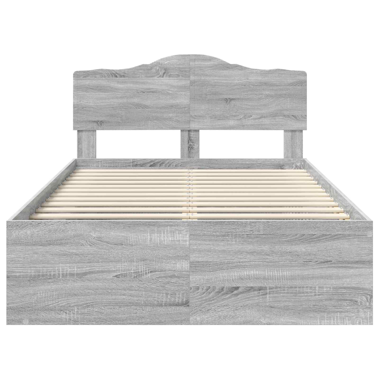 Bettrahmen Graues Sonoma 120 x 190 cm Massives Kiefernholz