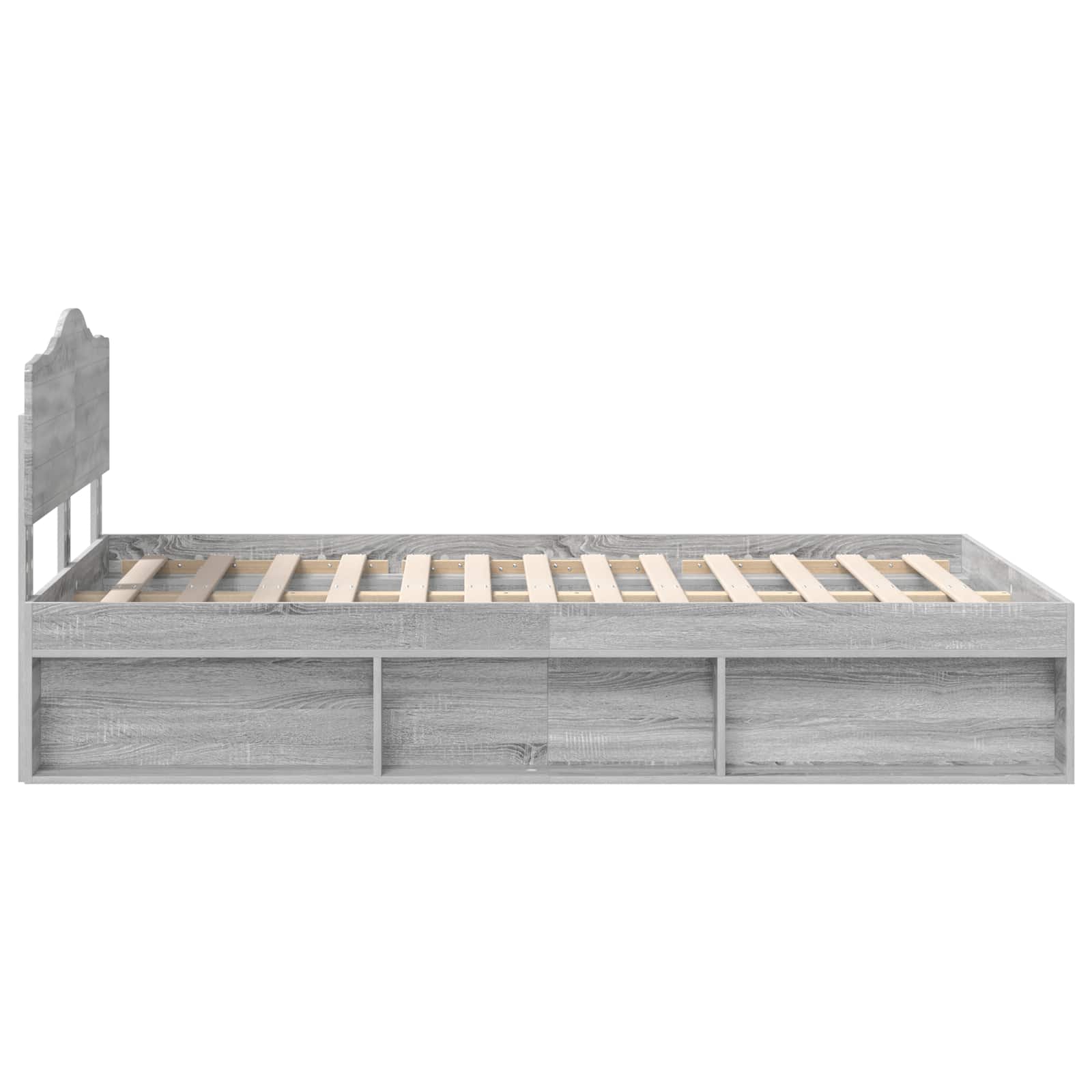 Bettrahmen Graues Sonoma 120 x 190 cm Massives Kiefernholz