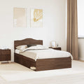 Bettrahmen Braun Eichen-Optik 120 x 190 cm Massives Kiefernholz