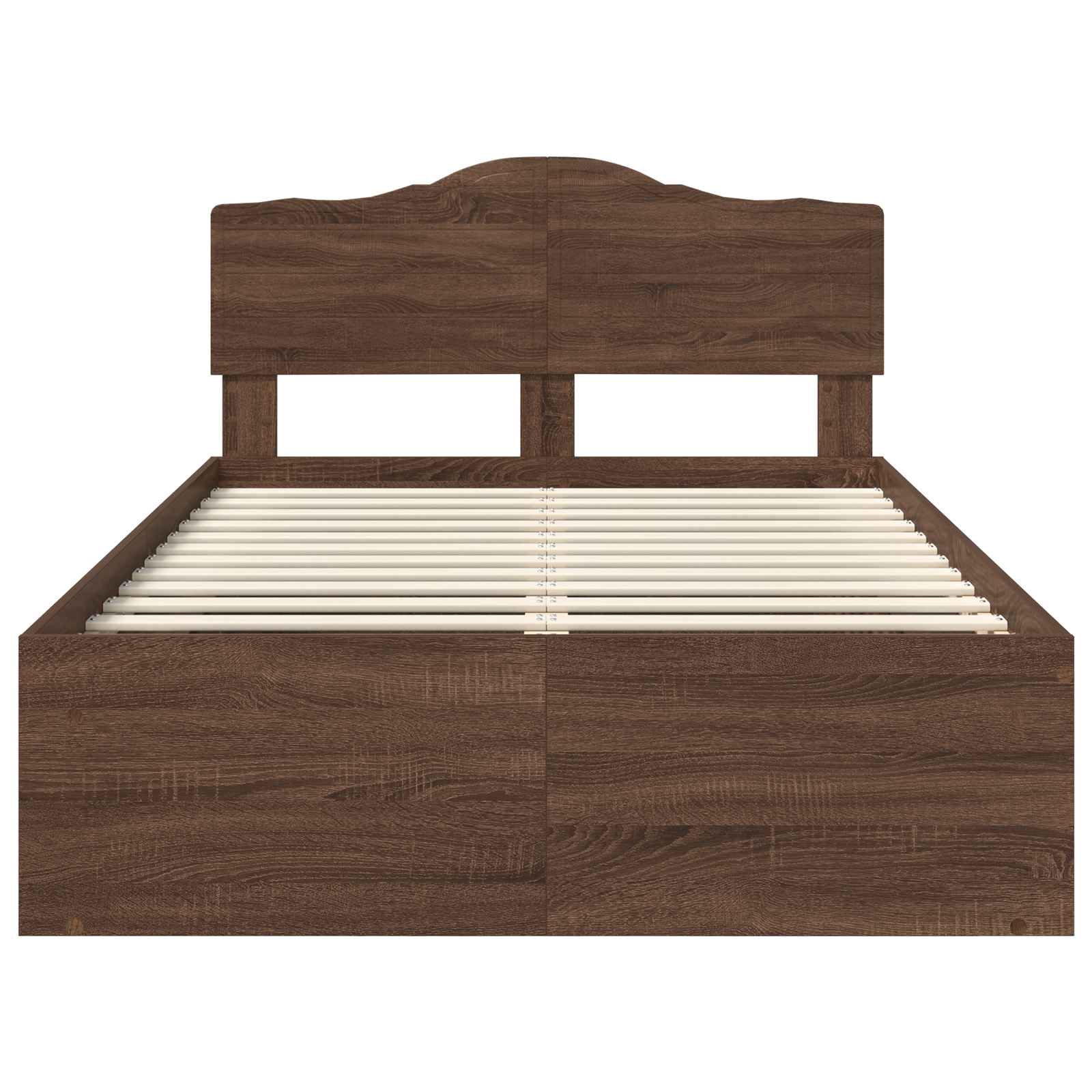 Bettrahmen Braun Eichen-Optik 120 x 190 cm Massives Kiefernholz