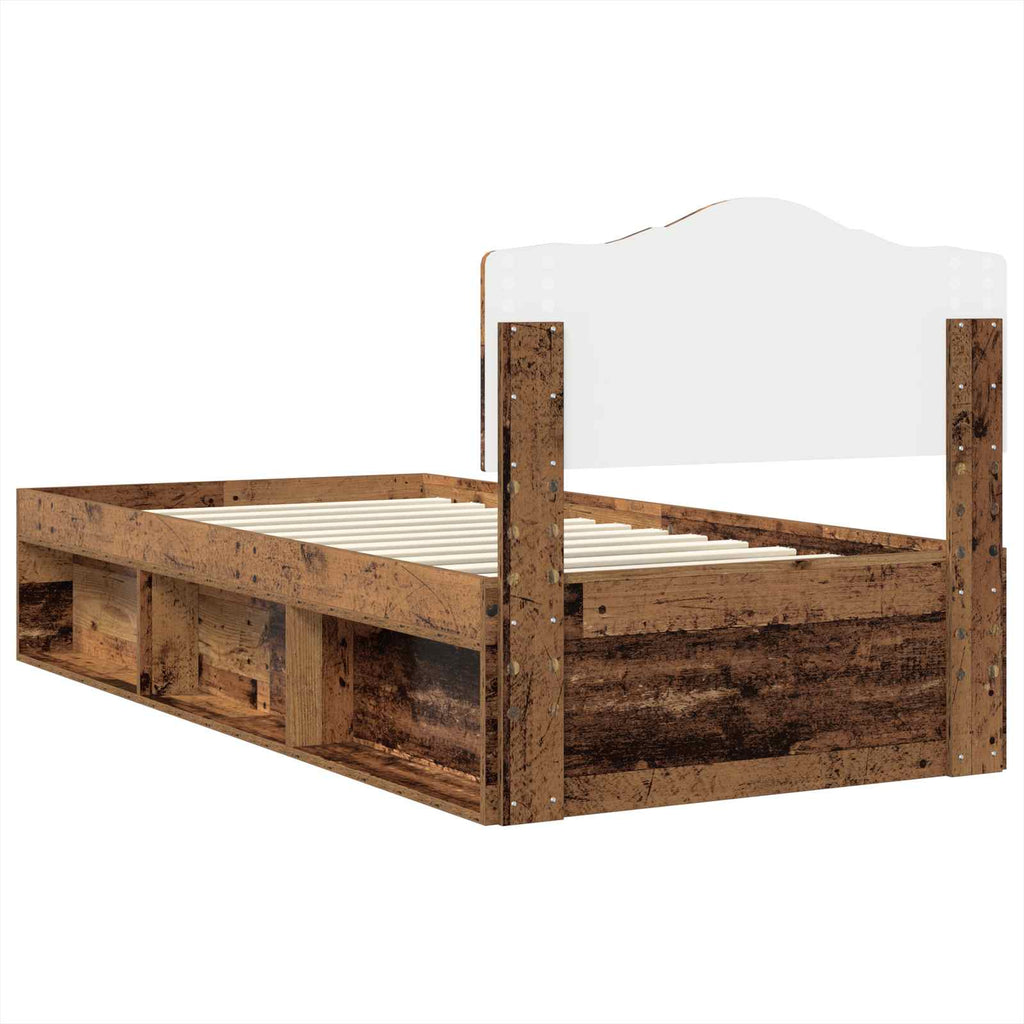 Bettrahmen Altholz 100 x 200 cm Massives Kiefernholz