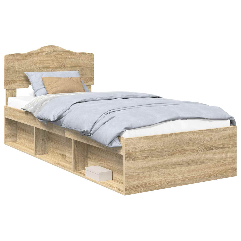 Bettrahmen Sonoma-Eiche 75 x 190 cm Massives Kiefernholz