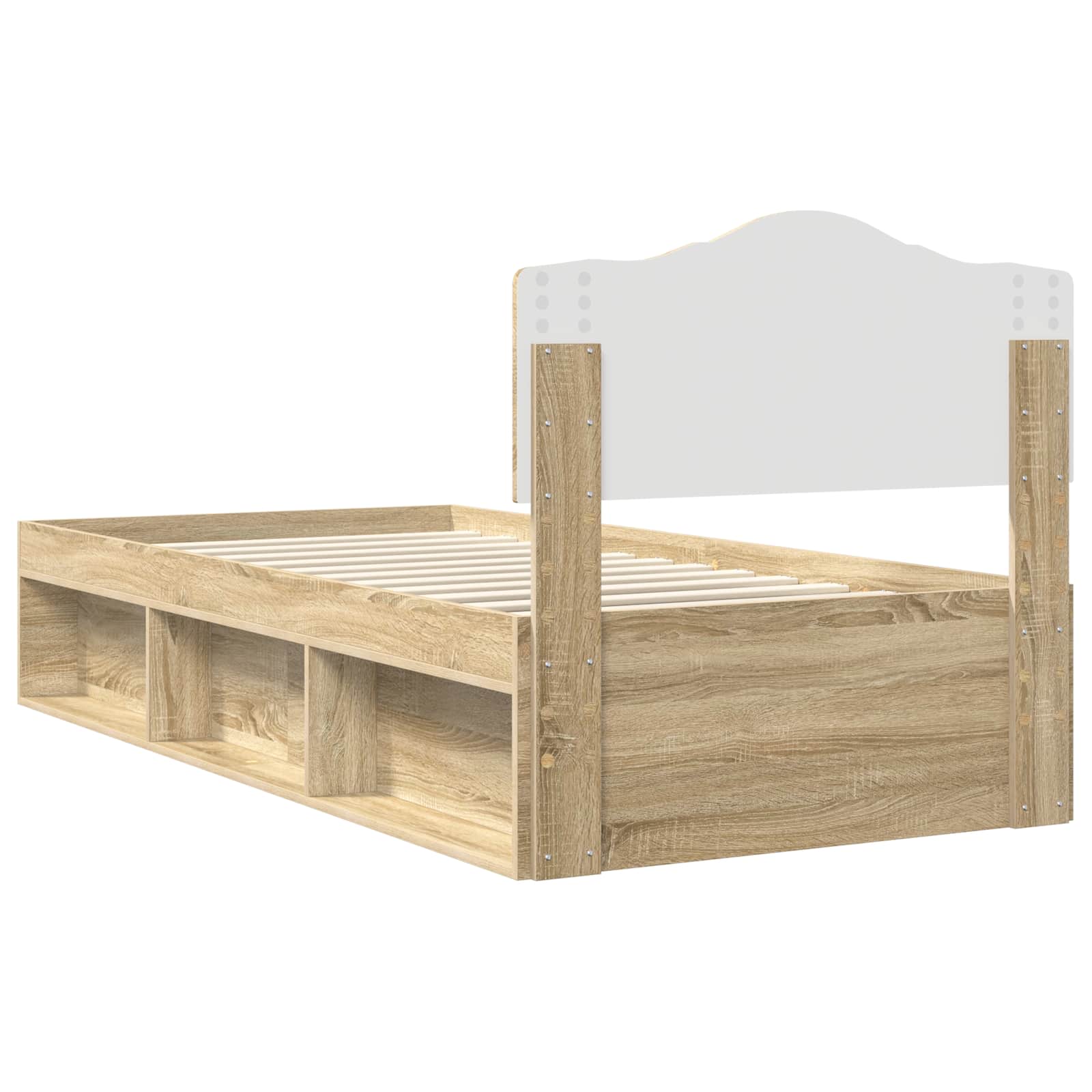 Bettrahmen Sonoma-Eiche 75 x 190 cm Massives Kiefernholz