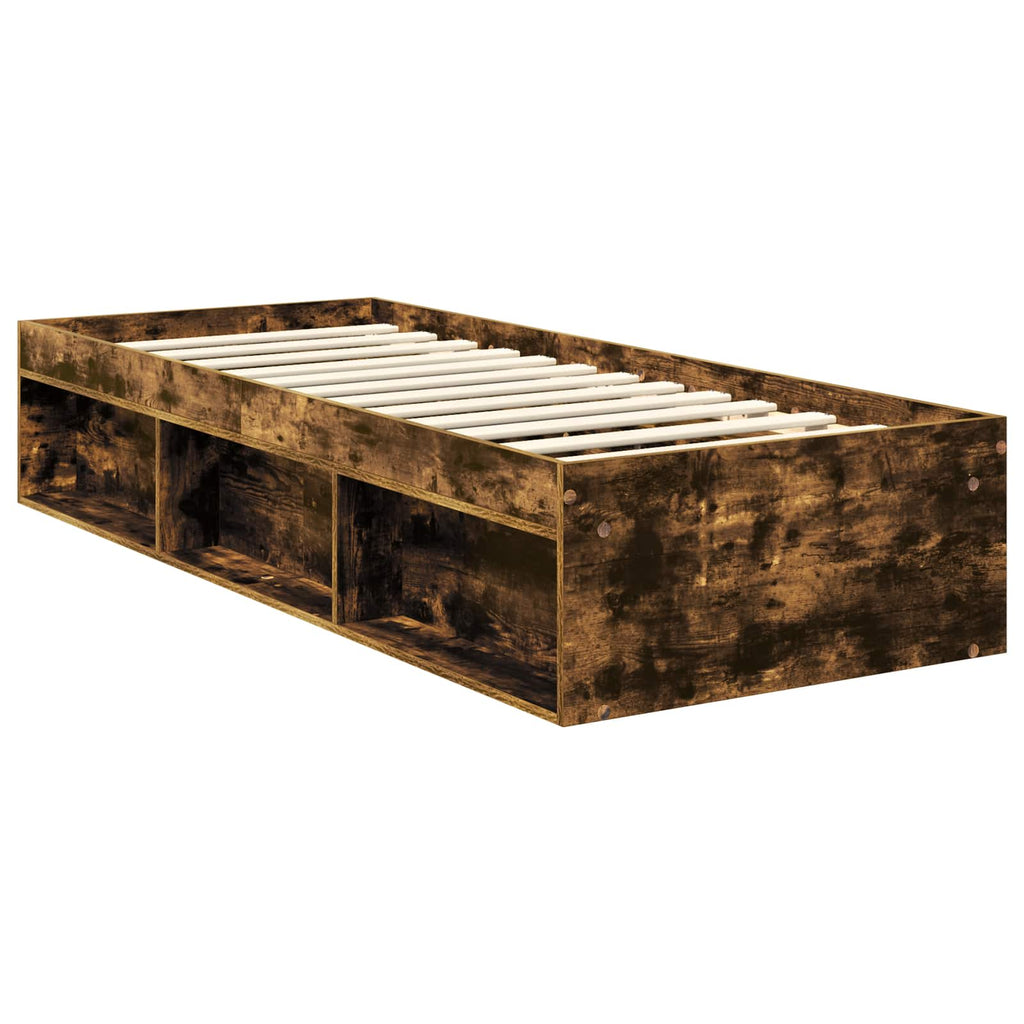 Bettrahmen Geräucherte Eiche 75 x 190 cm Massives Kiefernholz