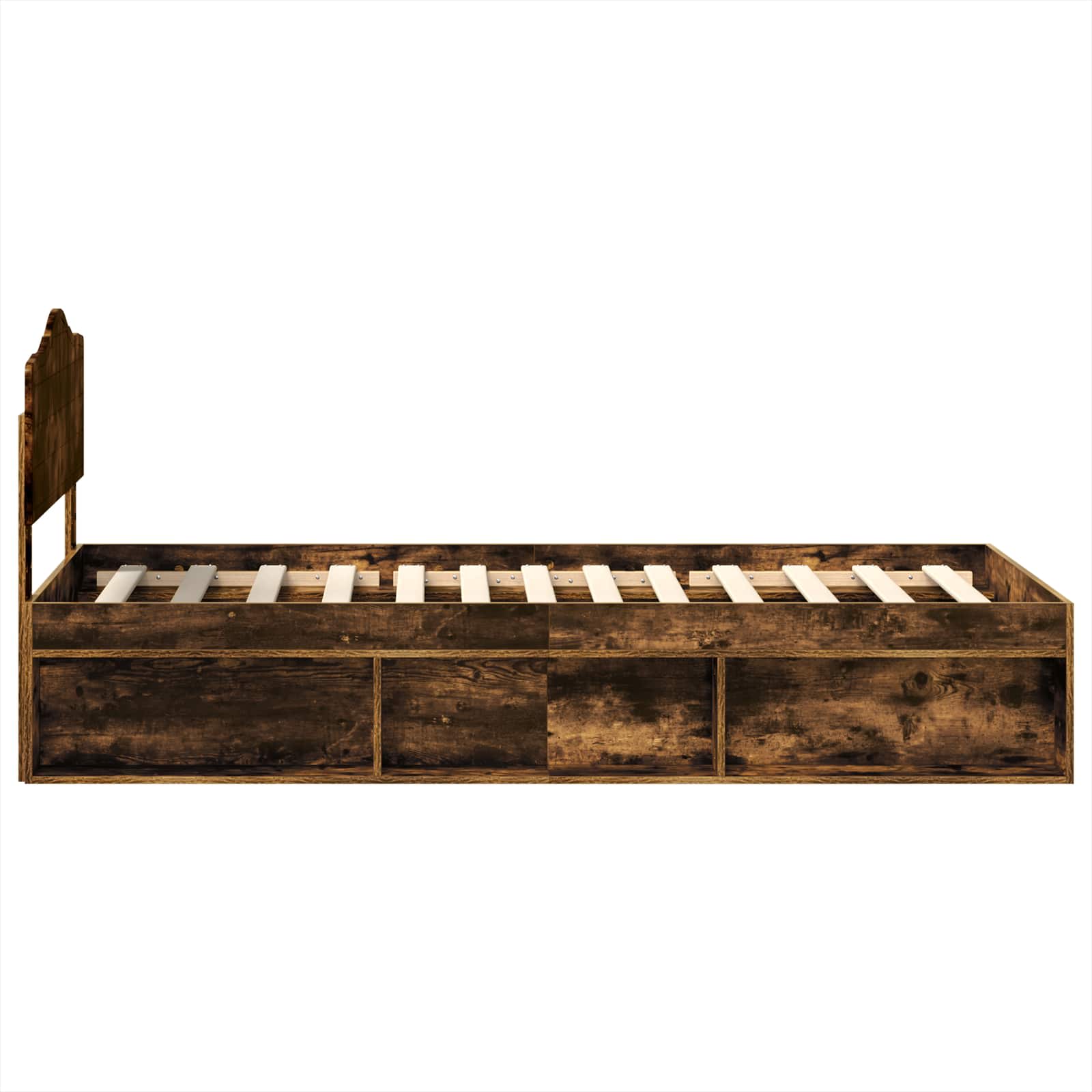 Bettrahmen Geräucherte Eiche 75 x 190 cm Massives Kiefernholz