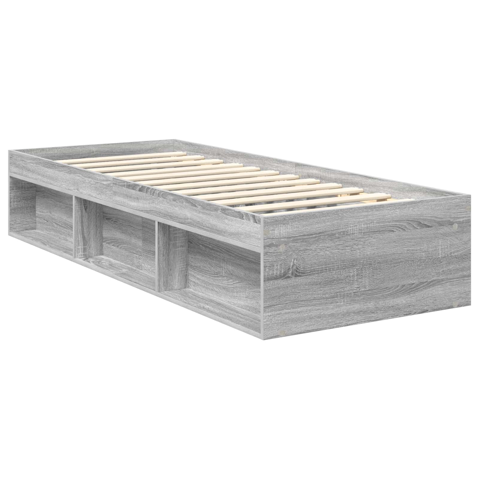 Bettrahmen Graues Sonoma 75 x 190 cm Massives Kiefernholz