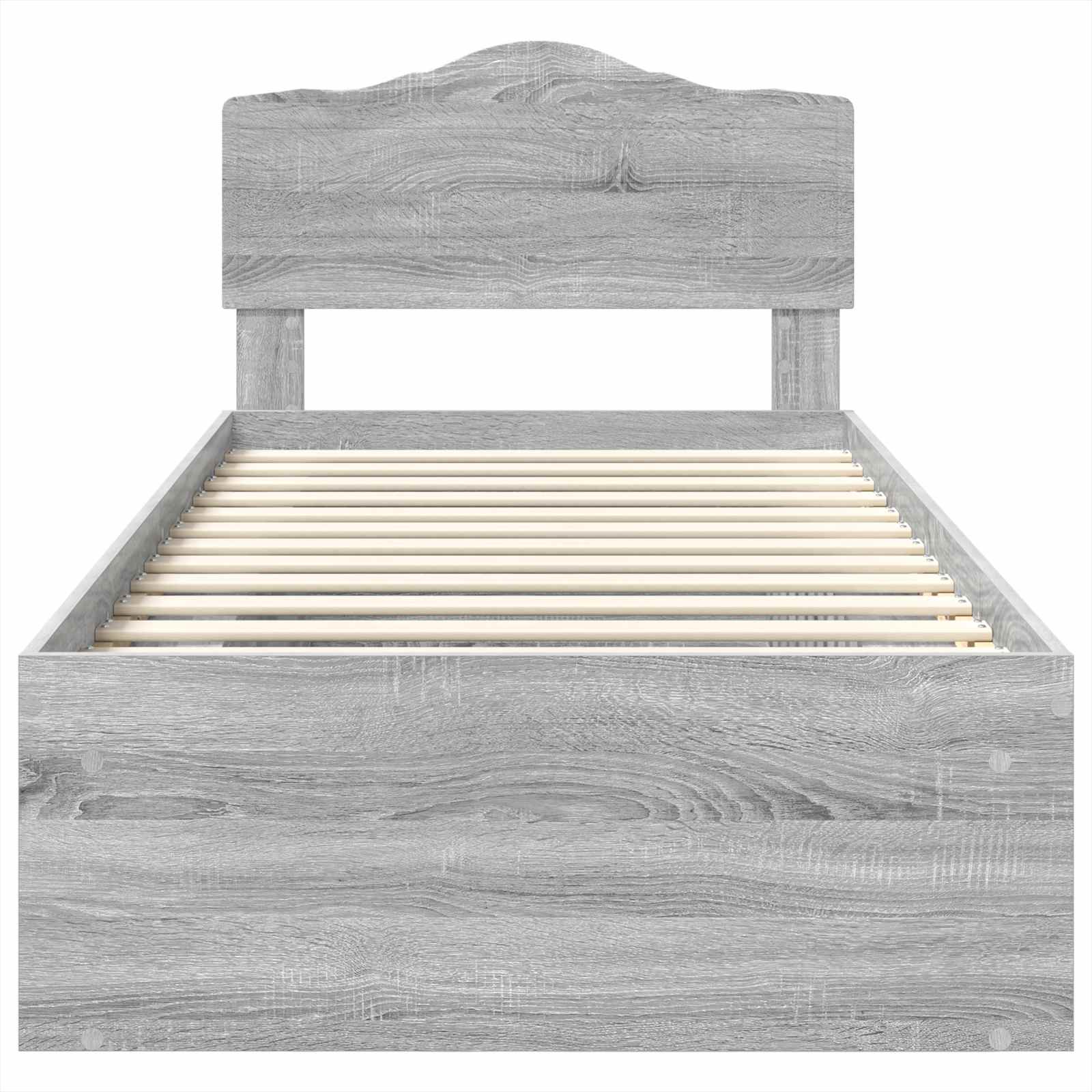 Bettrahmen Graues Sonoma 75 x 190 cm Massives Kiefernholz