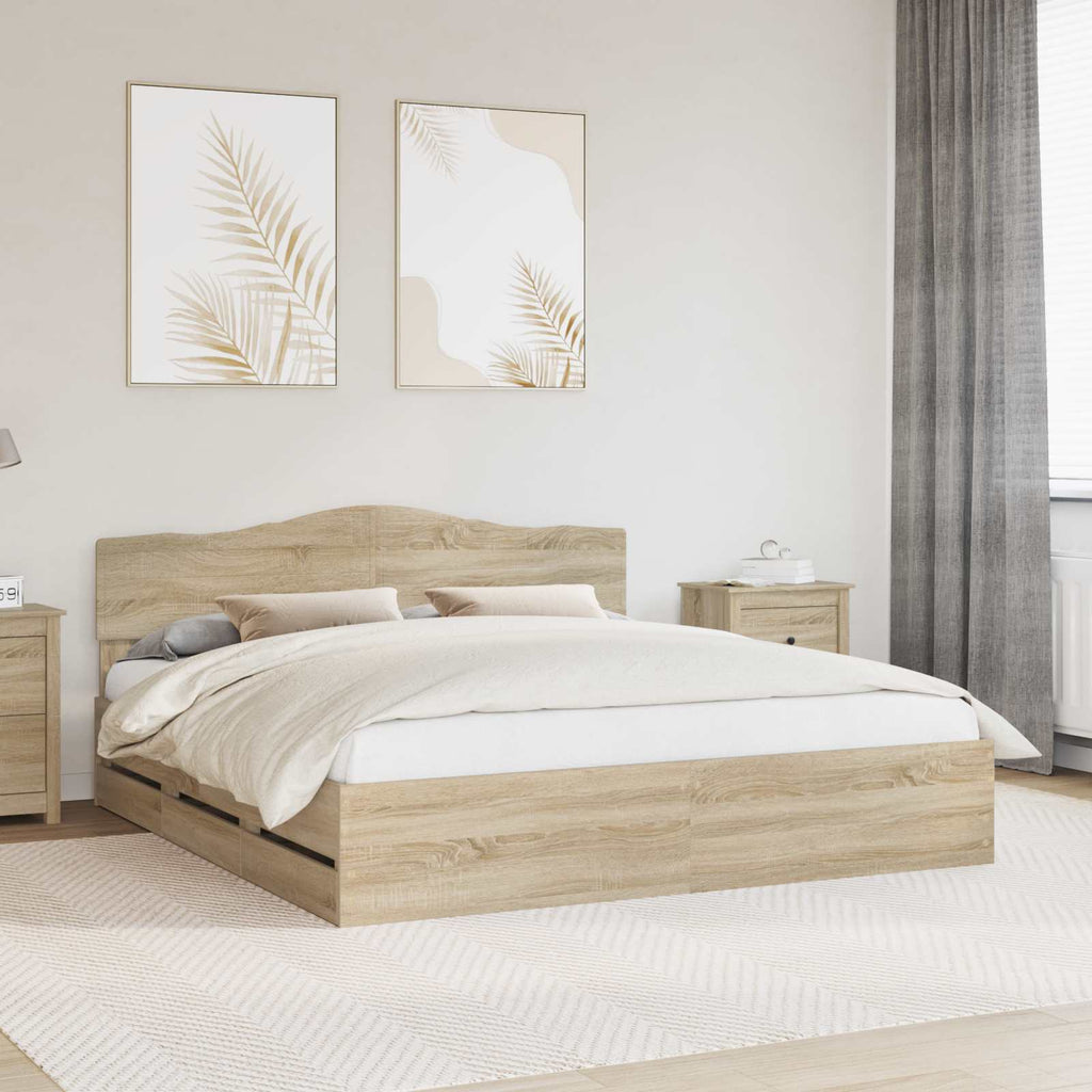 Bettrahmen Sonoma-Eiche 200 x 200 cm Ingenieurs Holz