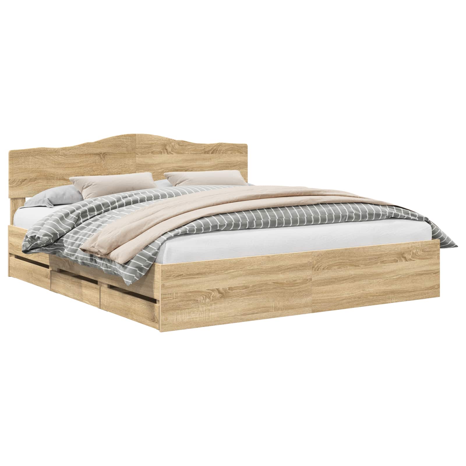 Bettrahmen Sonoma-Eiche 200 x 200 cm Ingenieurs Holz