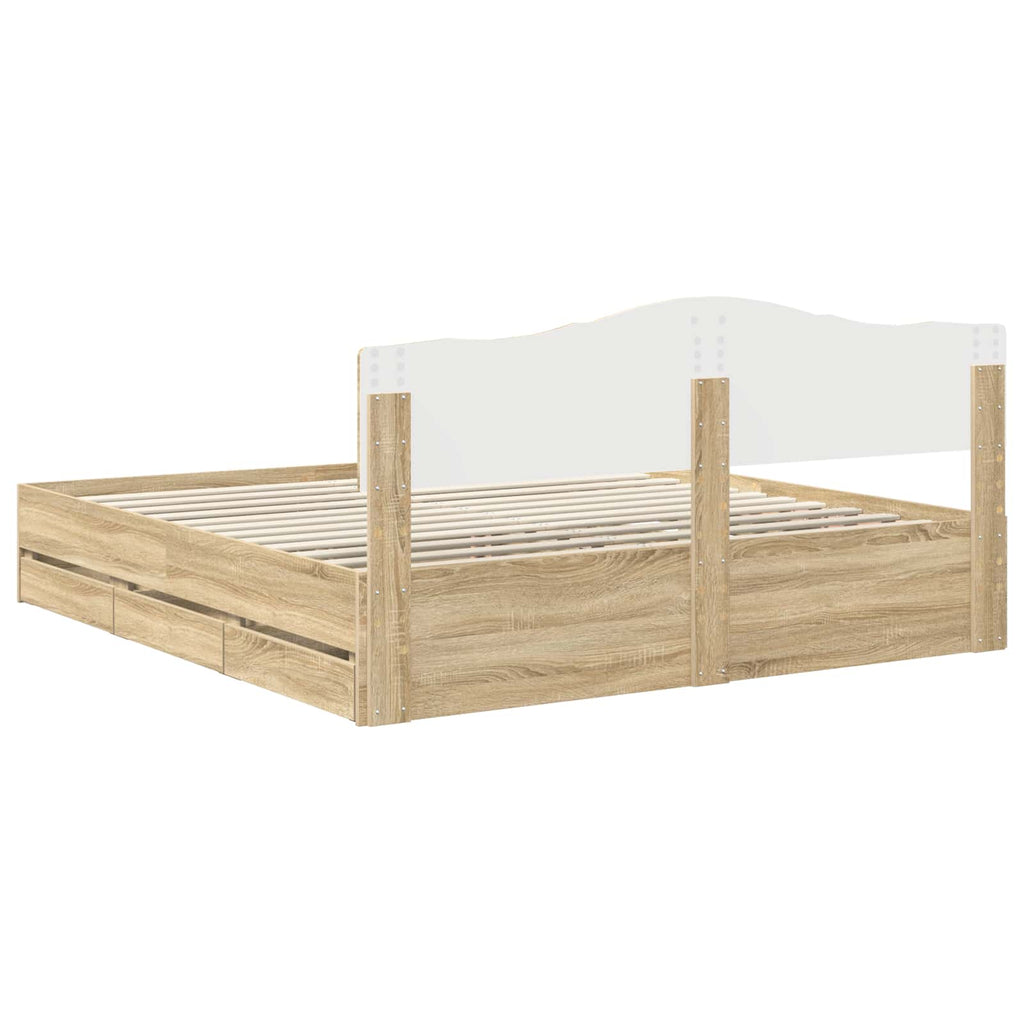 Bettrahmen Sonoma-Eiche 200 x 200 cm Ingenieurs Holz