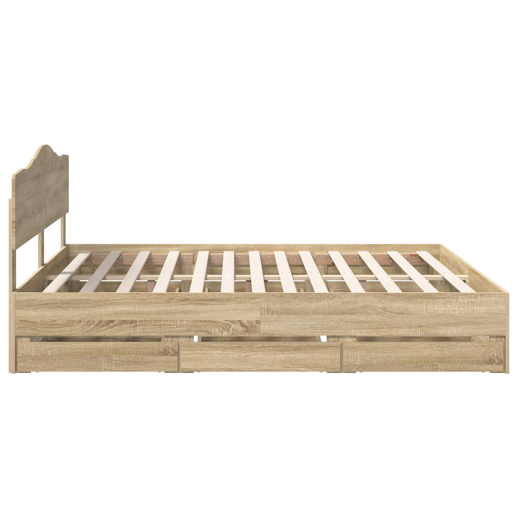 Bettrahmen Sonoma-Eiche 200 x 200 cm Ingenieurs Holz