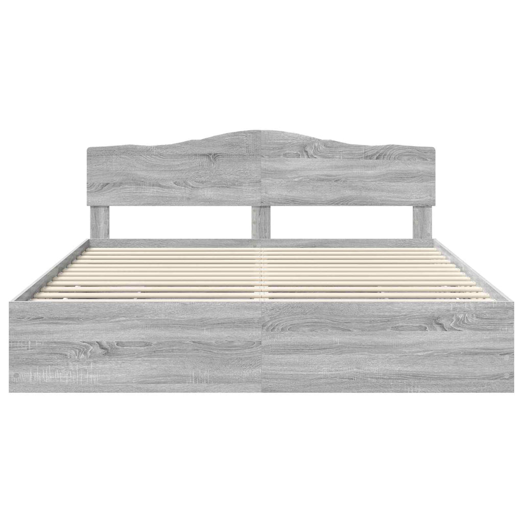 Bettrahmen Graues Sonoma 200 x 200 cm Ingenieurs Holz