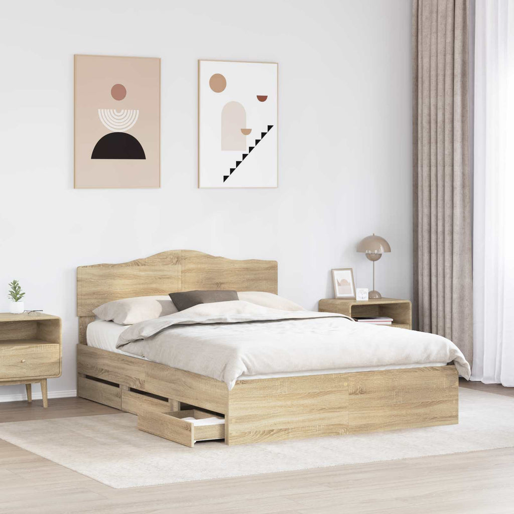 Bettrahmen Sonoma-Eiche 160 x 200 cm Ingenieurs Holz