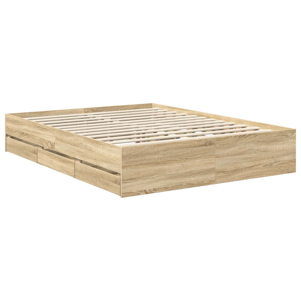 Bettrahmen Sonoma-Eiche 150 x 200 cm Ingenieurs Holz