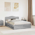 Bettrahmen Graues Sonoma 150 x 200 cm Ingenieurs Holz