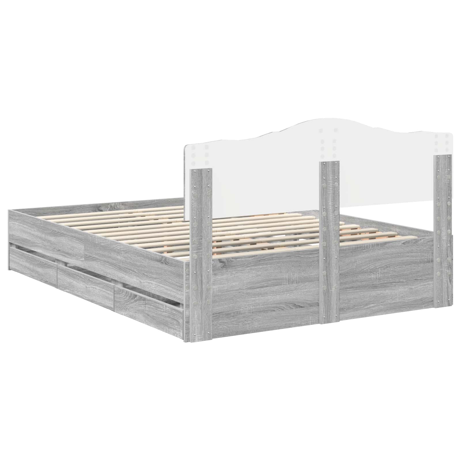 Bettrahmen Graues Sonoma 150 x 200 cm Ingenieurs Holz