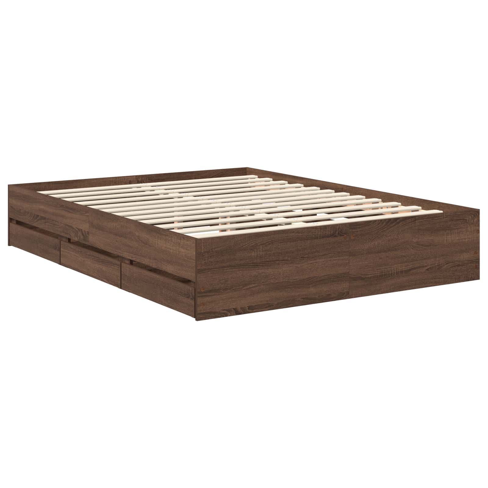 Bettrahmen Braun Eichen-Optik 150 x 200 cm Ingenieurs Holz