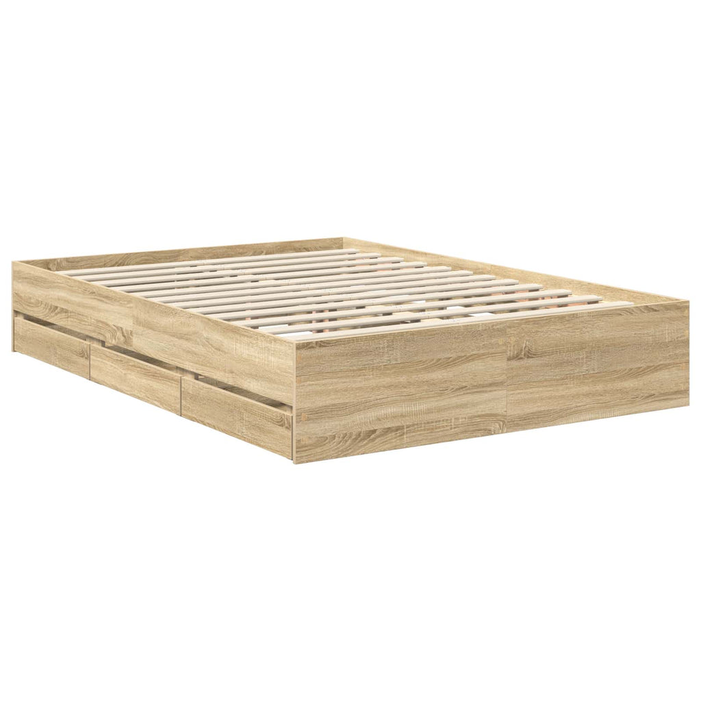 Bettrahmen Sonoma-Eiche 140 x 200 cm Ingenieurs Holz
