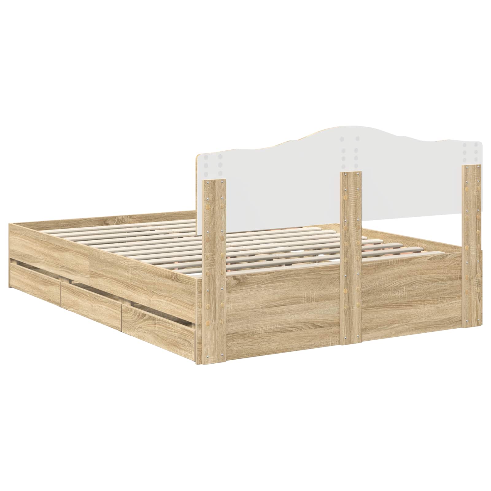 Bettrahmen Sonoma-Eiche 140 x 200 cm Ingenieurs Holz
