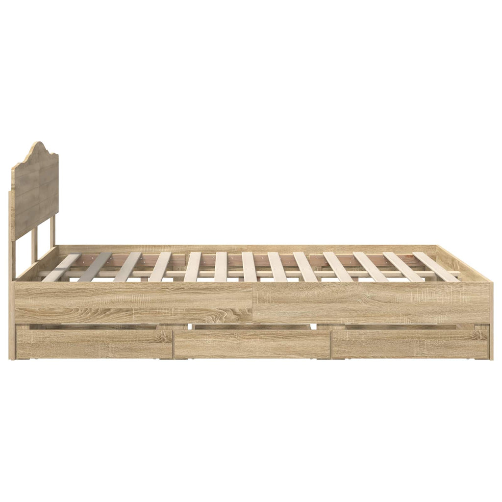 Bettrahmen Sonoma-Eiche 140 x 200 cm Ingenieurs Holz