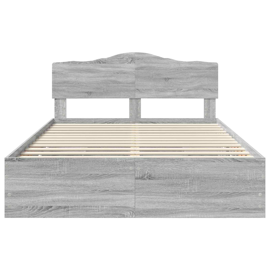 Bettrahmen Graues Sonoma 140 x 200 cm Ingenieurs Holz