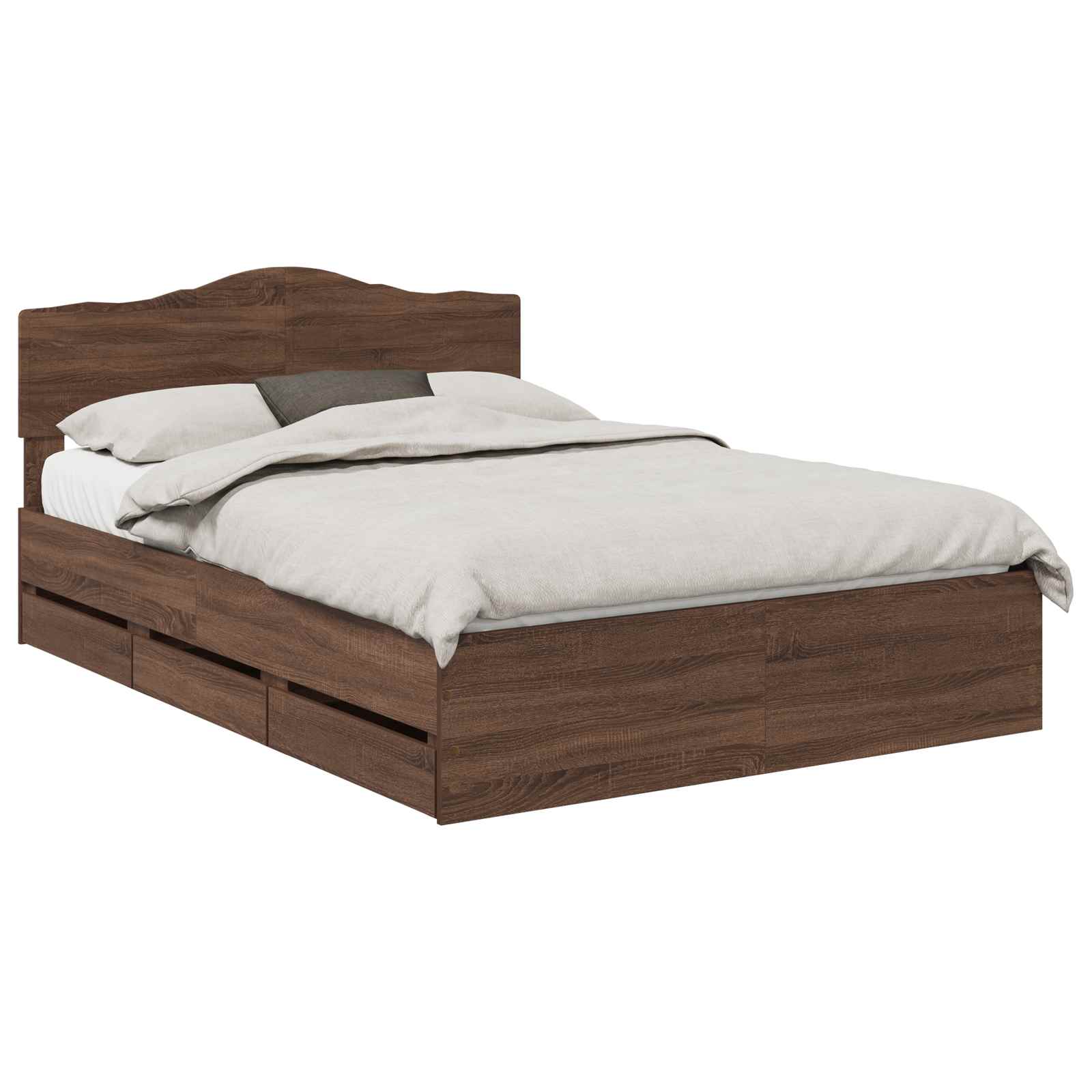 Bettrahmen Braun Eichen-Optik 140 x 200 cm Ingenieurs Holz