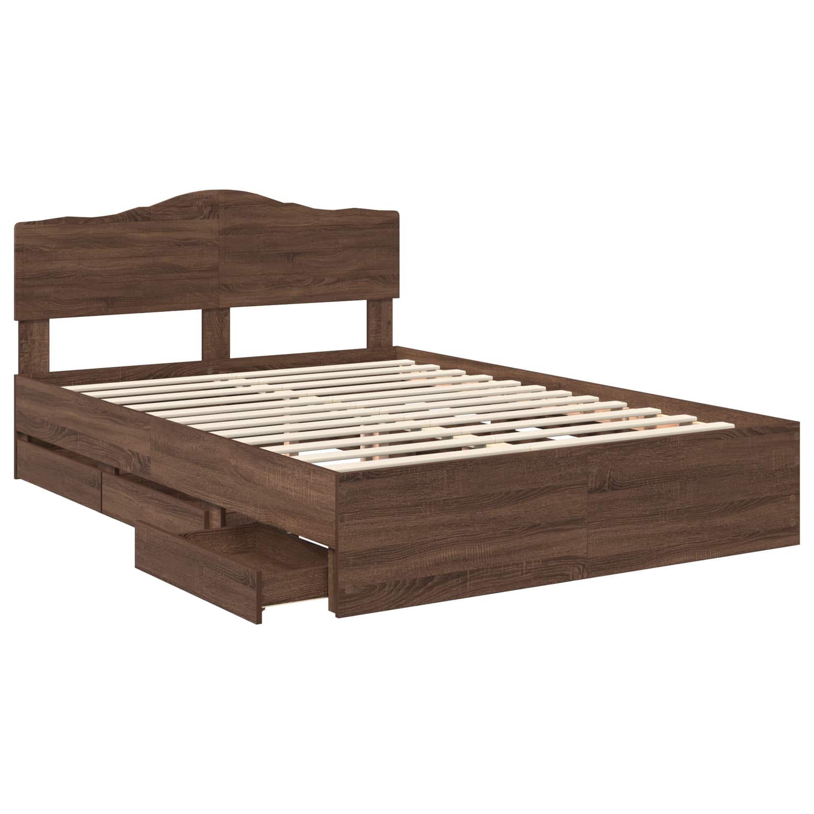 Bettrahmen Braun Eichen-Optik 140 x 200 cm Ingenieurs Holz
