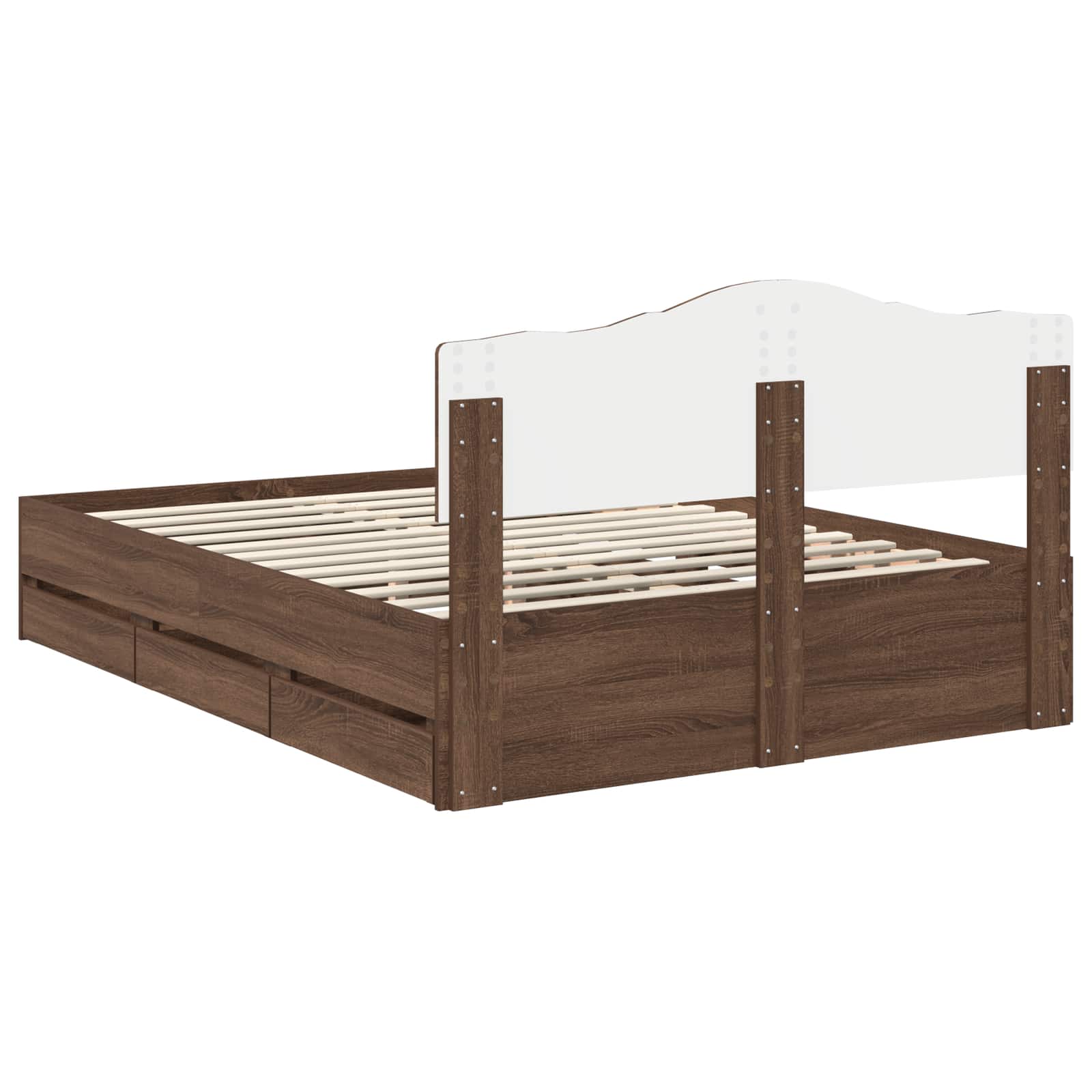 Bettrahmen Braun Eichen-Optik 140 x 200 cm Ingenieurs Holz