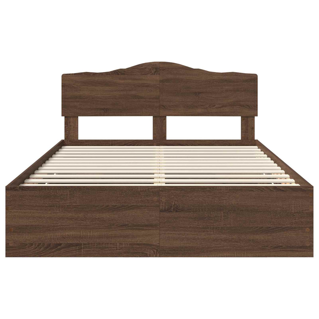 Bettrahmen Braun Eichen-Optik 140 x 200 cm Ingenieurs Holz