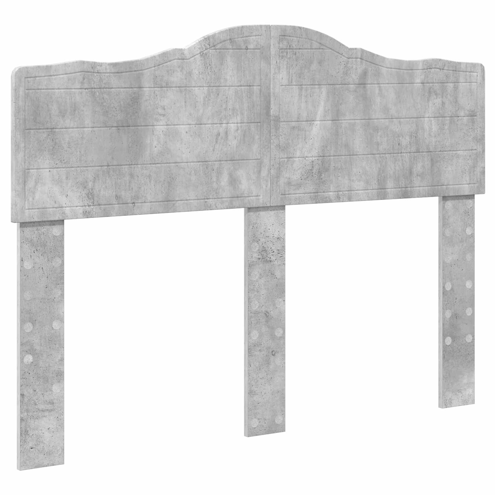 Bettrahmen mit Kopfteil Beton Grau 135 x 190 cm Ingenieurs Holz