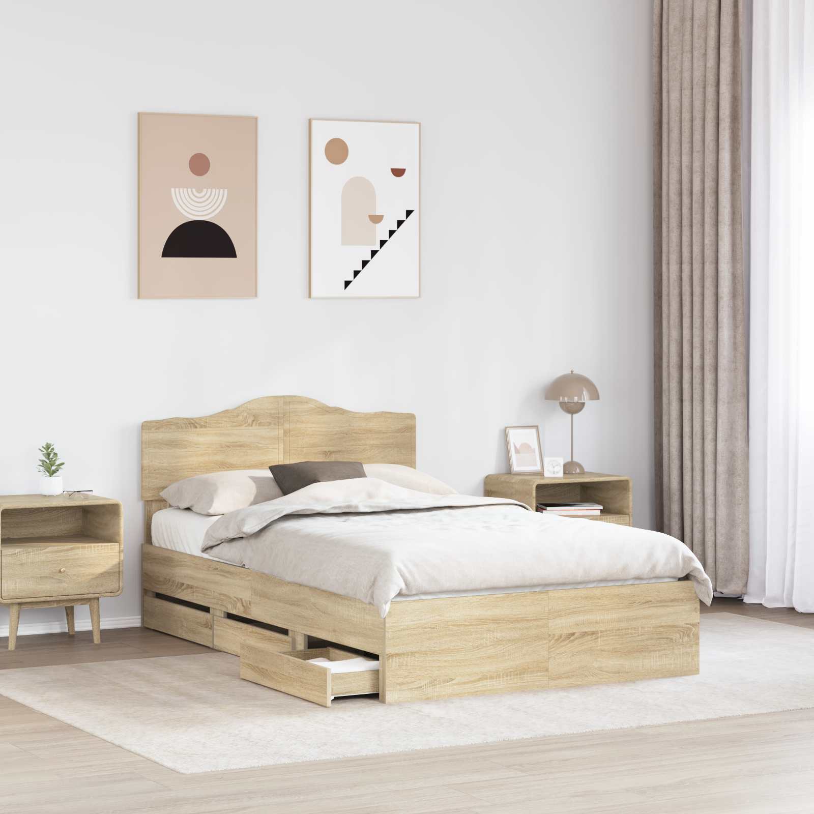 Bettrahmen Sonoma-Eiche 120 x 200 cm Ingenieurs Holz