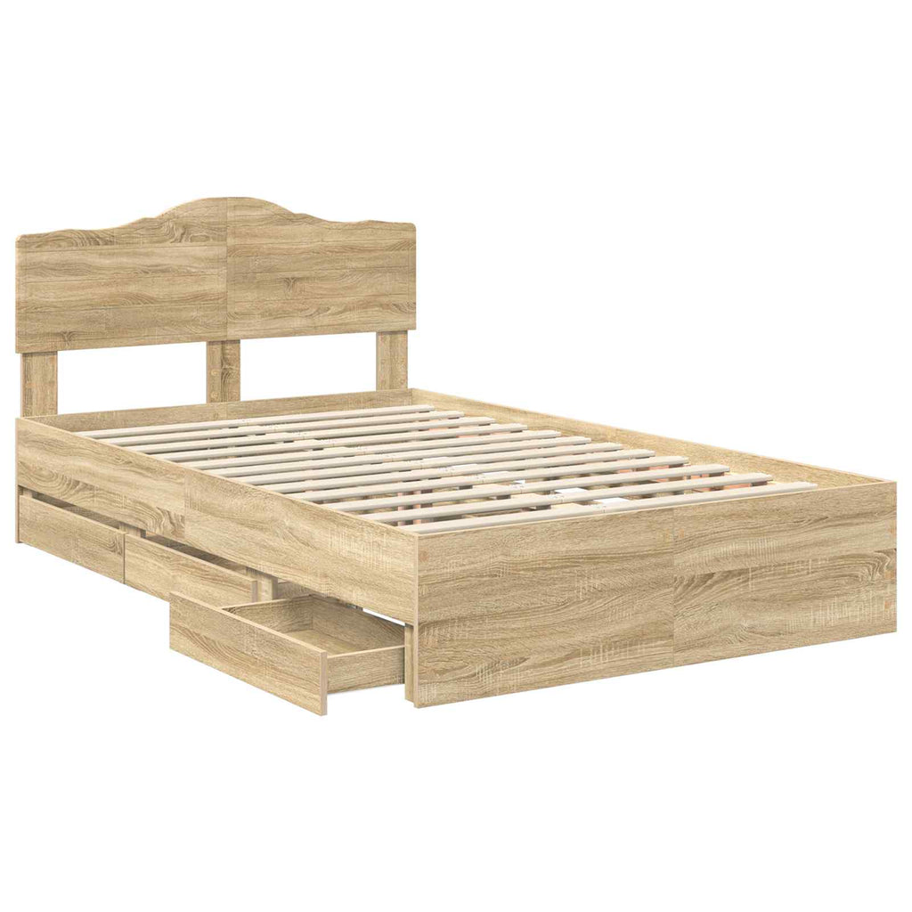 Bettrahmen Sonoma-Eiche 120 x 200 cm Ingenieurs Holz