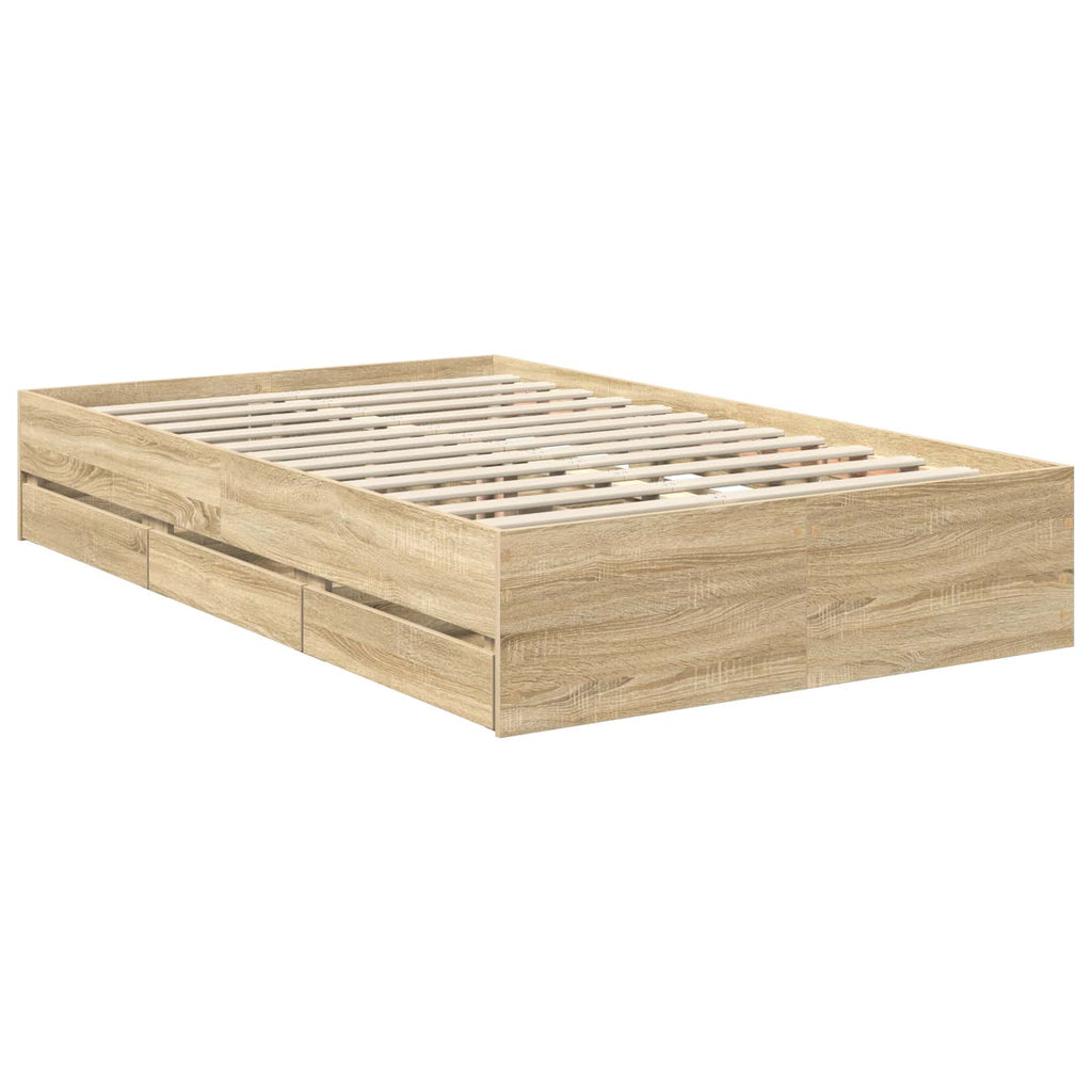 Bettrahmen Sonoma-Eiche 120 x 200 cm Ingenieurs Holz