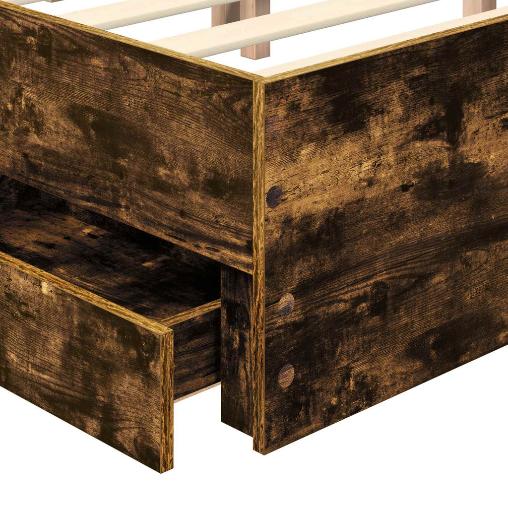 Bettrahmen Geräucherte Eiche 120 x 200 cm Ingenieurs Holz