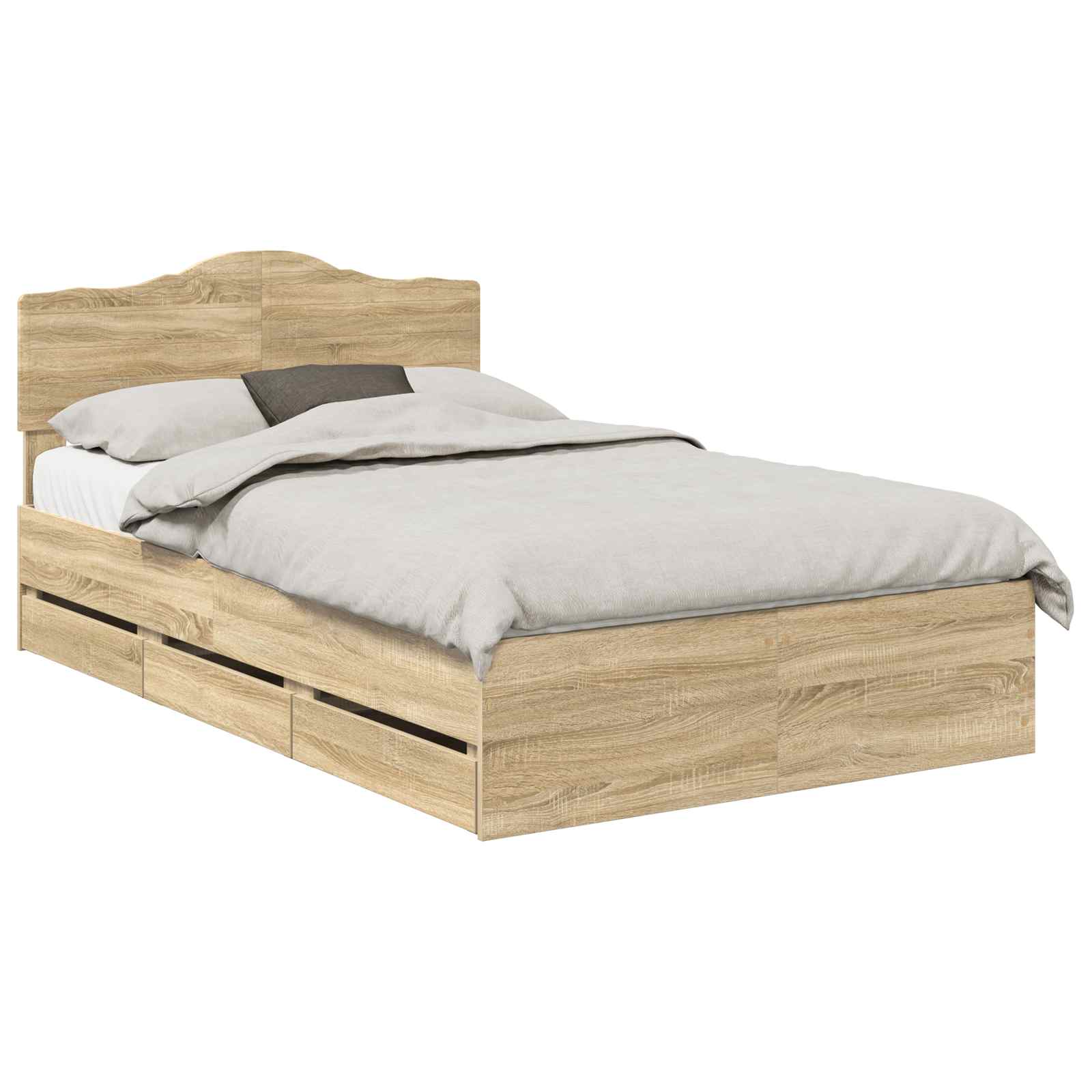 Bettrahmen Sonoma-Eiche 120 x 190 cm Ingenieurs Holz