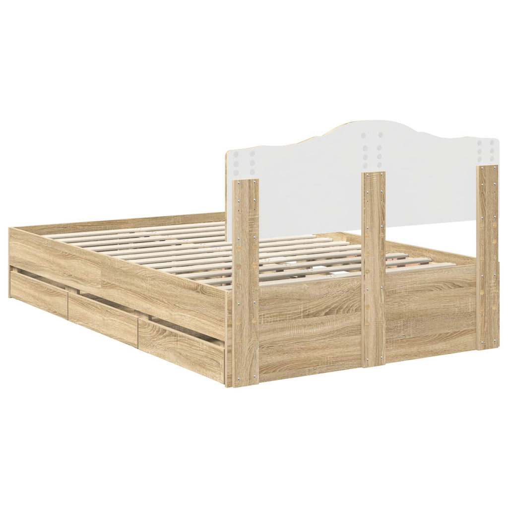 Bettrahmen Sonoma-Eiche 120 x 190 cm Ingenieurs Holz