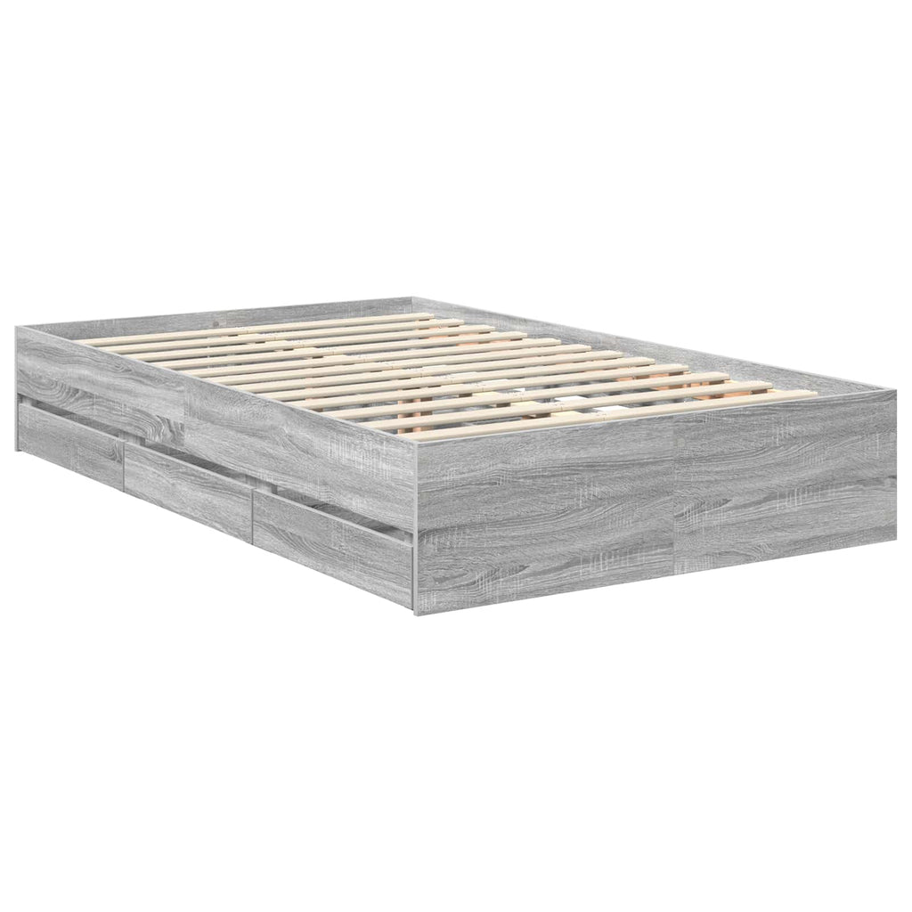 Bettrahmen Graues Sonoma 120 x 190 cm Ingenieurs Holz