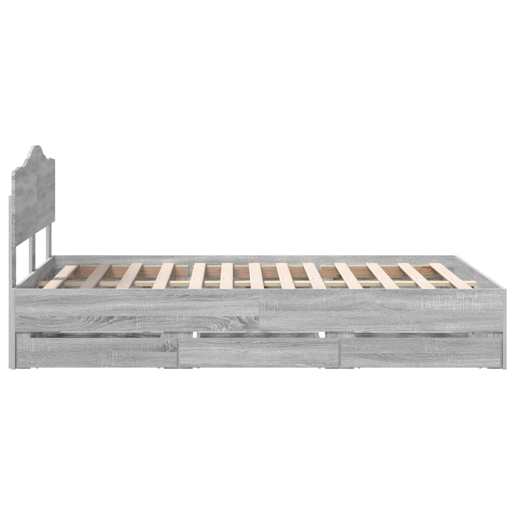 Bettrahmen Graues Sonoma 120 x 190 cm Ingenieurs Holz