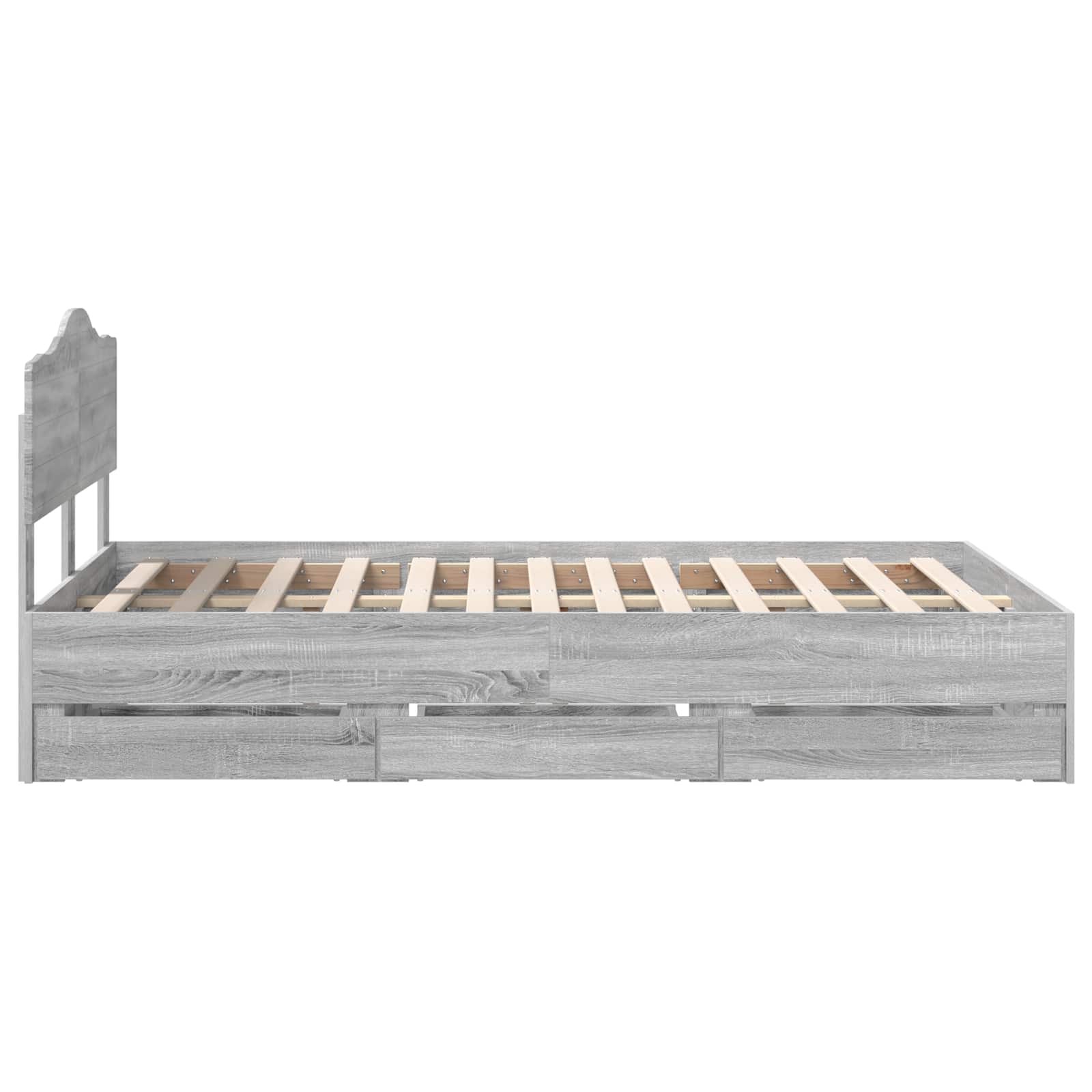 Bettrahmen Graues Sonoma 120 x 190 cm Ingenieurs Holz