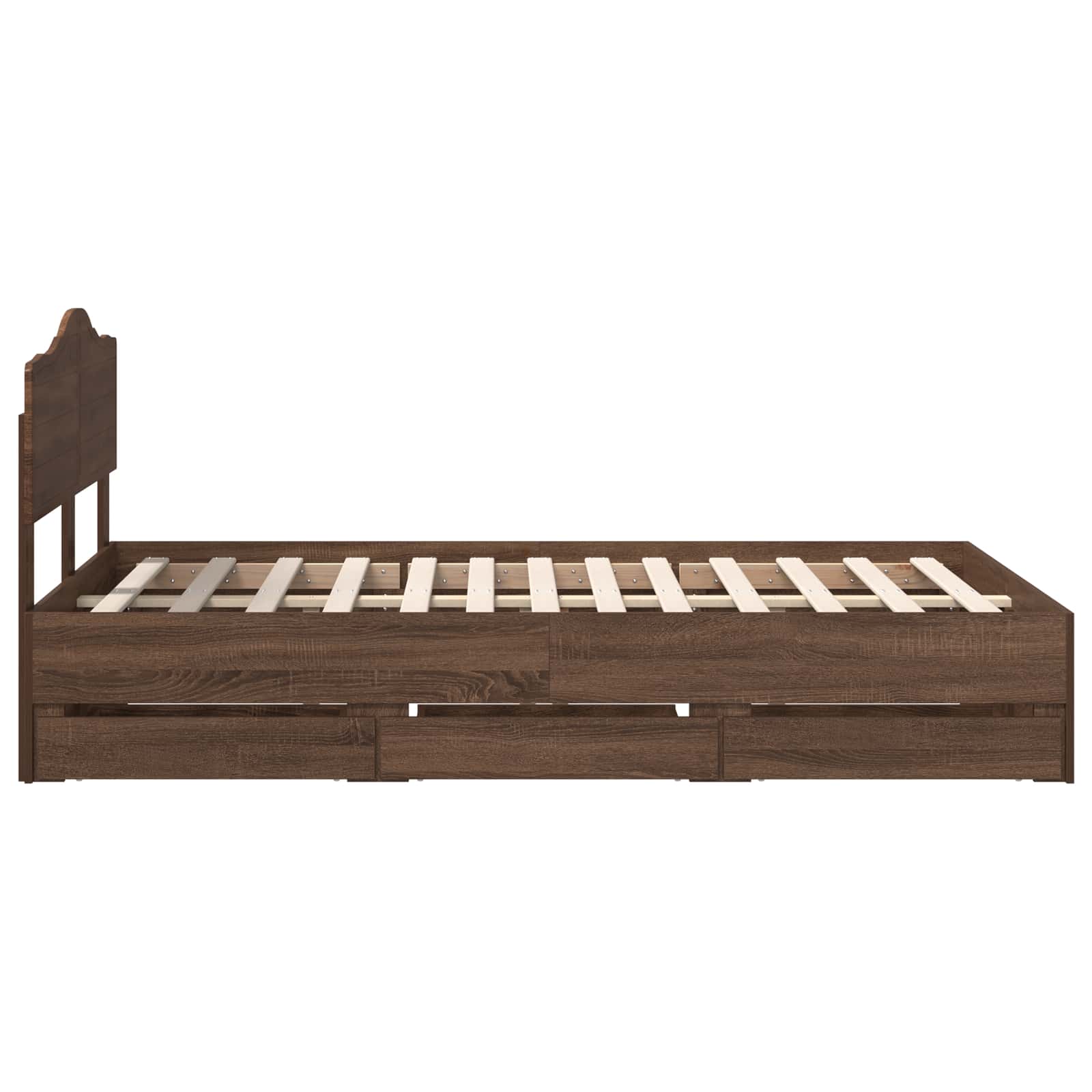 Bettrahmen Braun Eichen-Optik 120 x 190 cm Ingenieurs Holz