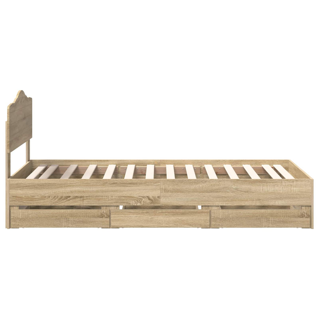 Bettrahmen Sonoma-Eiche 100 x 200 cm Ingenieurs Holz